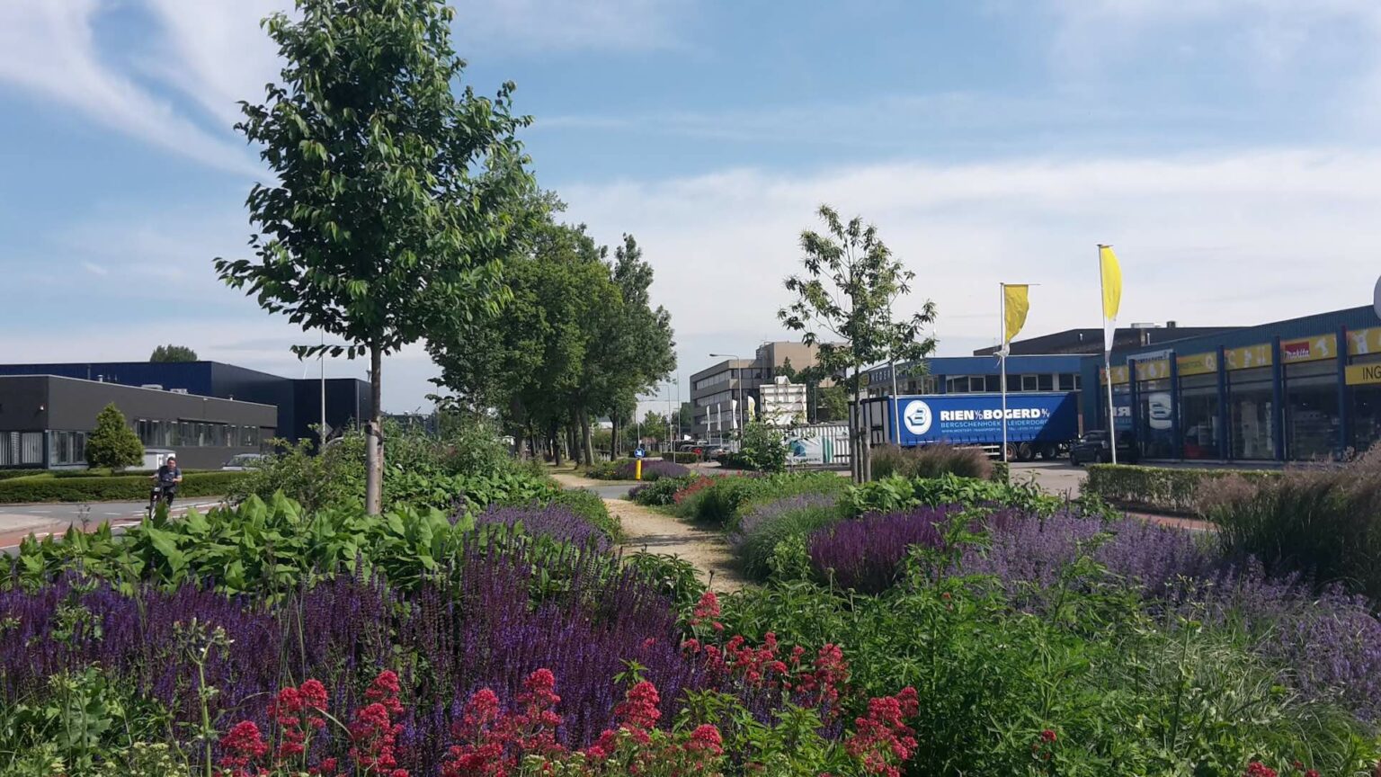 Zoeterwoude is een natuurrijk bedrijventerrein met inheemse beplanting